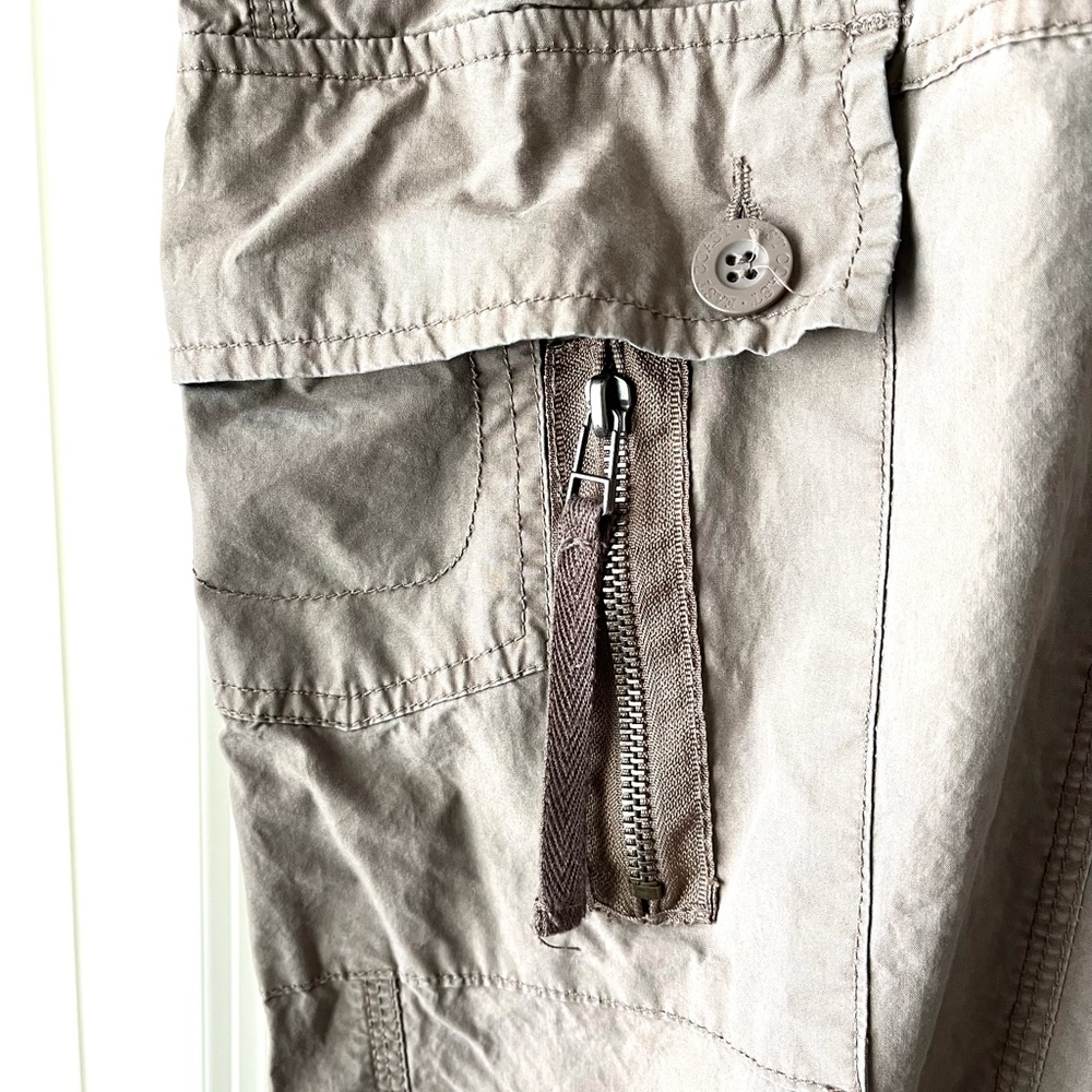 Tall-Plus taupe cotton wide leg cargo